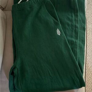 Free People For the Win Green Sweatpants with Logo NWOT